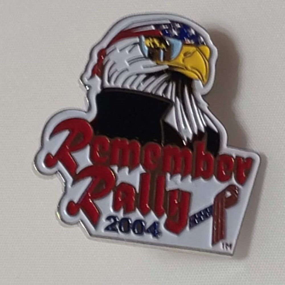 VTG 2004 911 Remember Rally Pin Biker Eagle Twin Towers Sunglasses Reflection - Picture 2 of 8